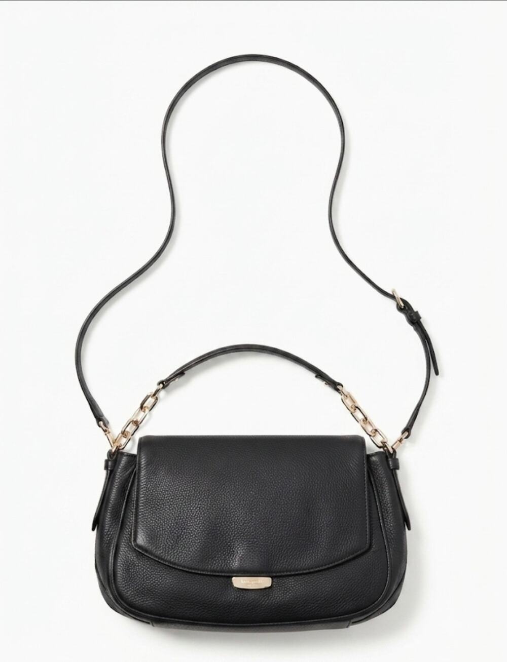 Kate Spade Mulberry Street Alecia Crossbody Handbag  Black Peddled Cow Leather